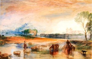 Sunset and Moonrise by Joseph Mallord William Turner Oil Painting