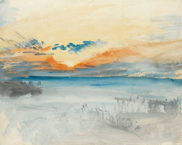 Sunset Over Water by Joseph Mallord William Turner - Hand-Painted Oil Painting Reproduction