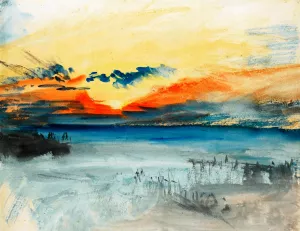 Sunset over Water by Joseph Mallord William Turner Oil Painting