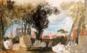 The Basilica of Constantine from the Farnese Gardens on the Palatine Hill