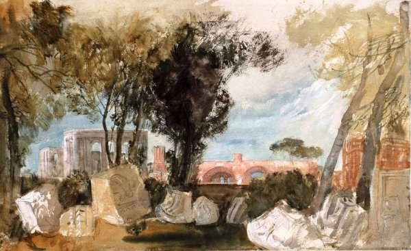 The Basilica of Constantine from the Farnese Gardens on the Palatine Hill by Joseph Mallord William Turner - Hand-Painted Oil Painting Reproduction