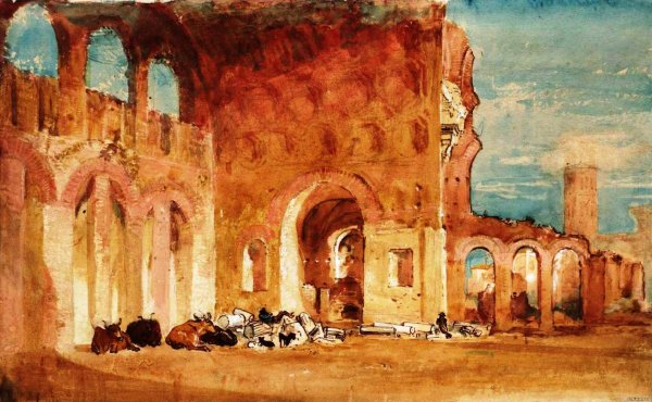 The Basilica of Constantine, Rome by Joseph Mallord William Turner - Hand-Painted Oil Painting Reproduction