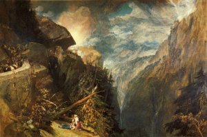 The Battle of Fort Rock, Val d'Aouste, Piedmont Oil painting by Joseph Mallord William Turner