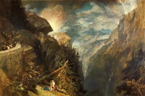 The Battle of Fort Rock, Val d'Aouste, Piedmont Oil painting by Joseph Mallord William Turner