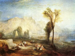 The Bright Stone of Honor (Ehrenbrietstein) and the Tomb of Marceau, from Byron's 'Childe Harold' by Joseph Mallord William Turner Oil Painting