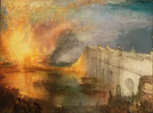 The Burning of the Houses of Lords and Commons, October 16, 1834 by Joseph Mallord William Turner Oil Painting
