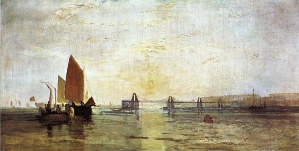 The Chain Pier, Brighton by Joseph Mallord William Turner - Hand-Painted Oil Painting Reproduction