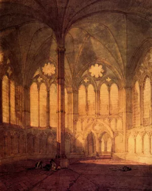 The Chapter House, Salisbury Chathedral by Joseph Mallord William Turner - Oil Painting Reproduction