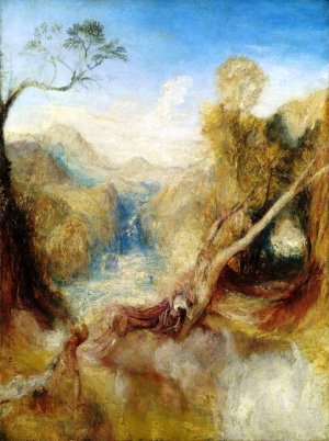 The Death of Actaeon, with a Distant View of Montjovet, Val d'Aosta by Joseph Mallord William Turner Oil Painting