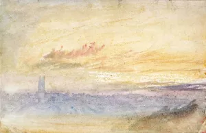 The Distant Tower, Evening by Joseph Mallord William Turner Oil Painting