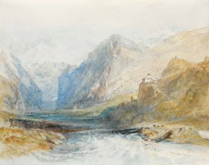 The Domleschg Valley, Looking North To The Gorge At Rothenbrunnen by Joseph Mallord William Turner Oil Painting