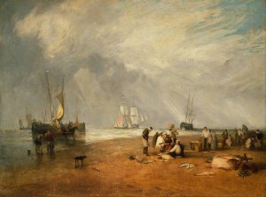 The Fish Market at Hastings Beach by Joseph Mallord William Turner Oil Painting