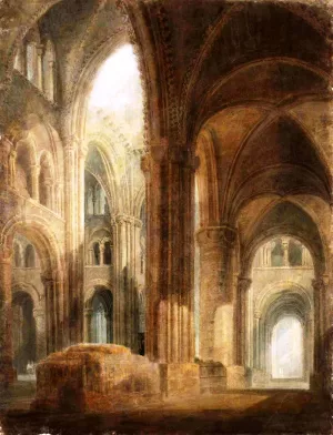 The Interior of Durham Cathedral, Looking East along the South Aisle painting by Joseph Mallord William Turner
