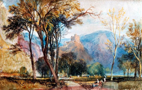 The Marxburg by Joseph Mallord William Turner - Hand-Painted Oil Painting Reproduction