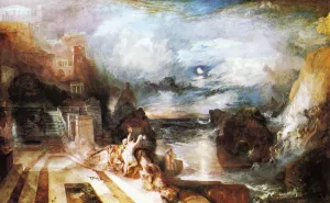 The Parting of Hero and Leander - from the Greek of Musaeus by Joseph Mallord William Turner - Oil Painting Reproduction