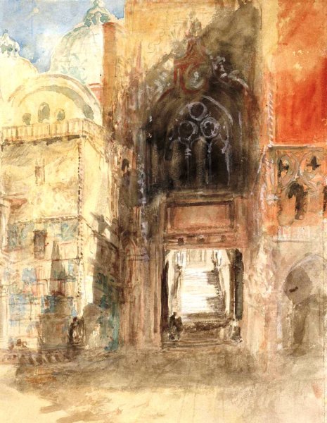 The Porta della Carta, Doge's Palace by Joseph Mallord William Turner - Hand-Painted Oil Painting Reproduction