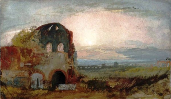 Main Product Photo of The So-Called Temple of Minerva Medica, Rome, at Sunset Painting by Joseph Mallord William Turner