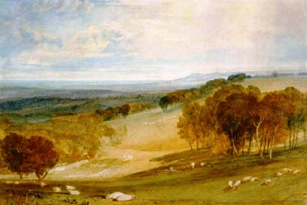 The Vale of Pevensey from Rosehill Park by Joseph Mallord William Turner - Hand-Painted Oil Painting Reproduction