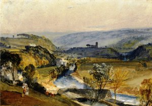 The Valley of Washnurn and Leathley Church by Joseph Mallord William Turner Oil Painting