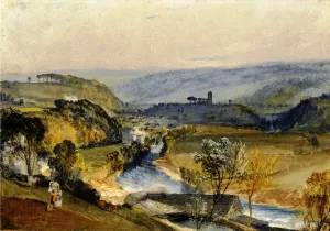 The Valley of Washnurn and Leathley Church by Joseph Mallord William Turner Oil Painting
