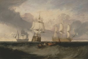 The Victory Returning from Trafalgar, in Three Positions by Joseph Mallord William Turner Oil Painting