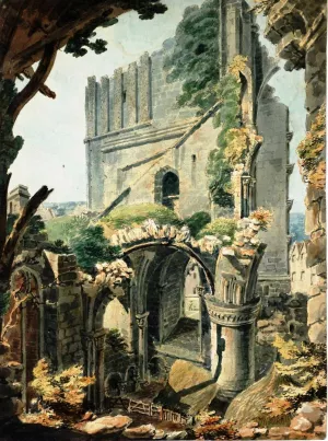 The West Tower of Malmesbury Abbey by Joseph Mallord William Turner Oil Painting