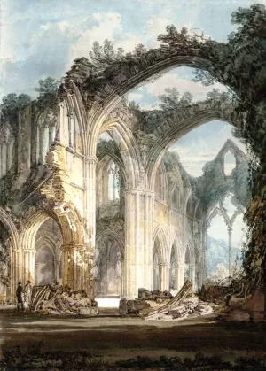 Tintern Abbey: The Crossing and Chancel, Looking towards the East Window by Joseph Mallord William Turner - Oil Painting Reproduction