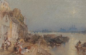Tours: Sunset- Looking Backwards by Joseph Mallord William Turner Oil Painting