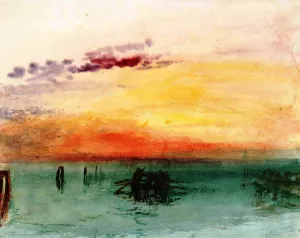 Venice, Looking Across the Lagoon at Sunset by Joseph Mallord William Turner Oil Painting