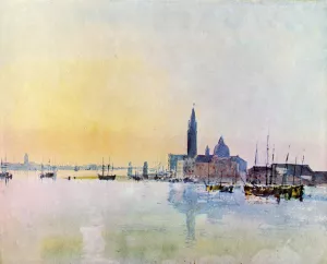 Venice, San Guirgio from the Dogana: Sunrise by Joseph Mallord William Turner - Oil Painting Reproduction