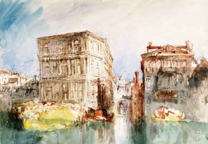 Venice, The Palazzo Grimani and the Palazzo Cavalli on the Grand Canal, with the Rio San Luca by Joseph Mallord William Turner Oil Painting