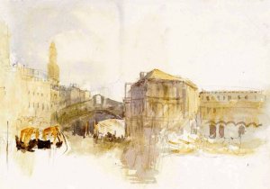 Venice, The Rialto Bridge from the North by Joseph Mallord William Turner Oil Painting