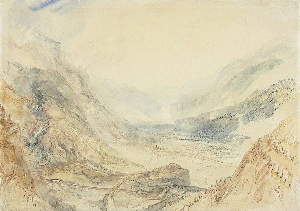 View in the St. Gotthard Pass, Switzerland  by Joseph Mallord William Turner - Hand-Painted Oil Painting Reproduction