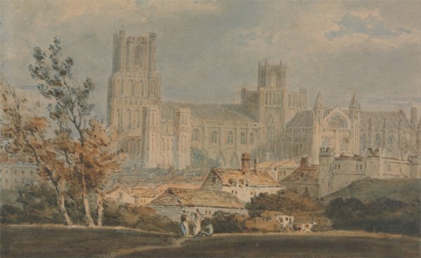 View of Ely Cathedral  by Joseph Mallord William Turner - Hand-Painted Oil Painting Reproduction