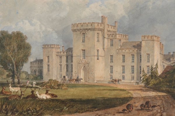 View of Hampton Court, Hertefordshire, from the Northwest  by Joseph Mallord William Turner - Hand-Painted Oil Painting Reproduction