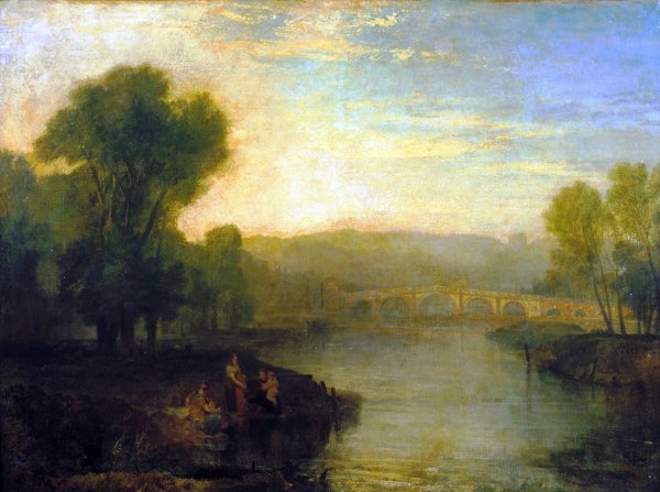 View of Richmond Hill and Bridge by Joseph Mallord William Turner - Hand-Painted Oil Painting Reproduction