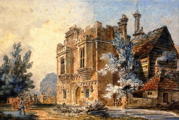 Main Product Photo of View of the Gatehouse at Rye House, Hertfordshire Painting by Joseph Mallord William Turner