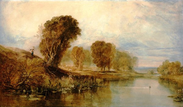 View on the River Brent, North London by Joseph Mallord William Turner - Hand-Painted Oil Painting Reproduction