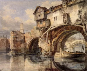 Welsh Bridge at Shrewsbury by Joseph Mallord William Turner - Oil Painting Reproduction