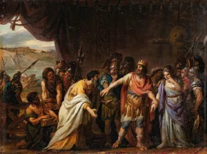 Agamemnon in his tent refusing to give chryseis back to her father by Joseph-Marie Vien Oil Painting