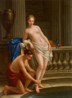 Callisto, nymphe de Diane sortant du bain  by Joseph-Marie Vien Oil Painting