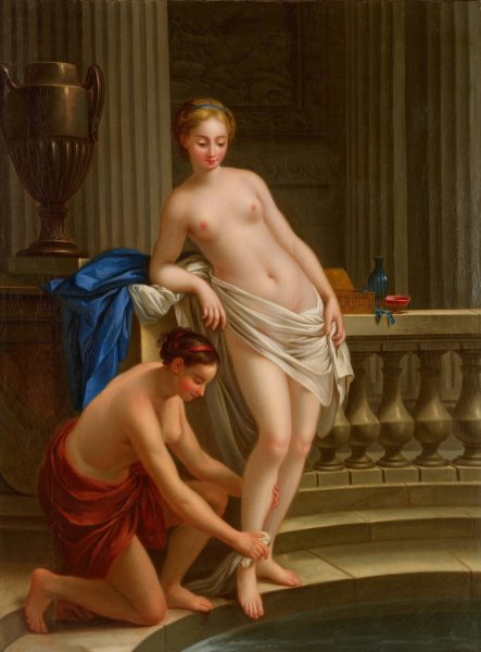 Callisto, nymphe de Diane sortant du bain   by Joseph-Marie Vien - Hand-Painted Oil Painting Reproduction