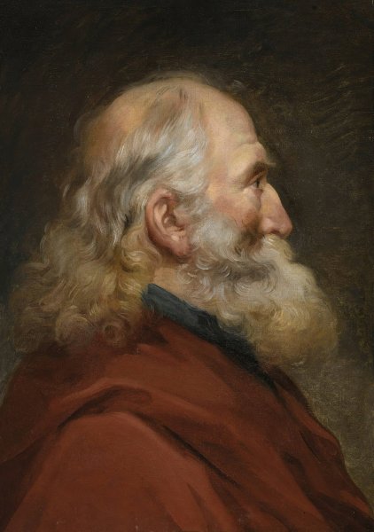 Study of head of a bearded man by Joseph-Marie Vien - Hand-Painted Oil Painting Reproduction