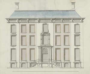 Voornaam woonhuis met hoge stoep by Joseph Massol Oil Painting