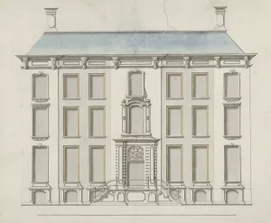 Voornaam woonhuis met hoge stoep by Joseph Massol Oil Painting