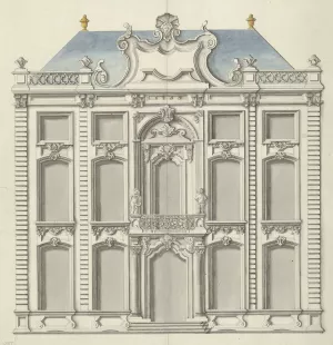 Voornaam woonhuis met platte stoep by Joseph Massol Oil Painting