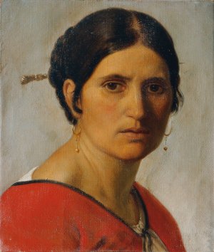 Italian peasant woman by Joseph Mathias Von Trenkwald Oil Painting
