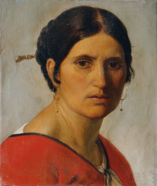 Main Product Photo of Italian peasant woman Painting by Joseph Mathias Von Trenkwald