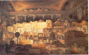 A Selection of Public and Private Buildings' Parts According to Sir John Soane's Projects by Joseph Michael Gandy Oil Painting