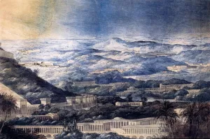 Imaginary Landscape with Neoclassical Buildings Oil painting by Joseph Michael Gandy